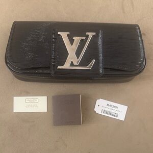 Louis Vuitton Black Clutch with Silver Accent
